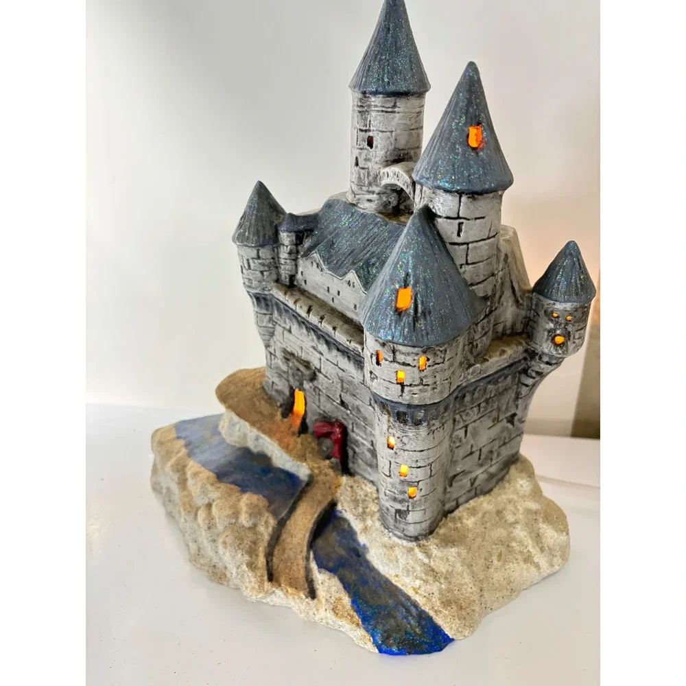 Vtg 1980 Ceramic Castle Lamp Duncan Enterprises‎ Spooky Figurine Halloween